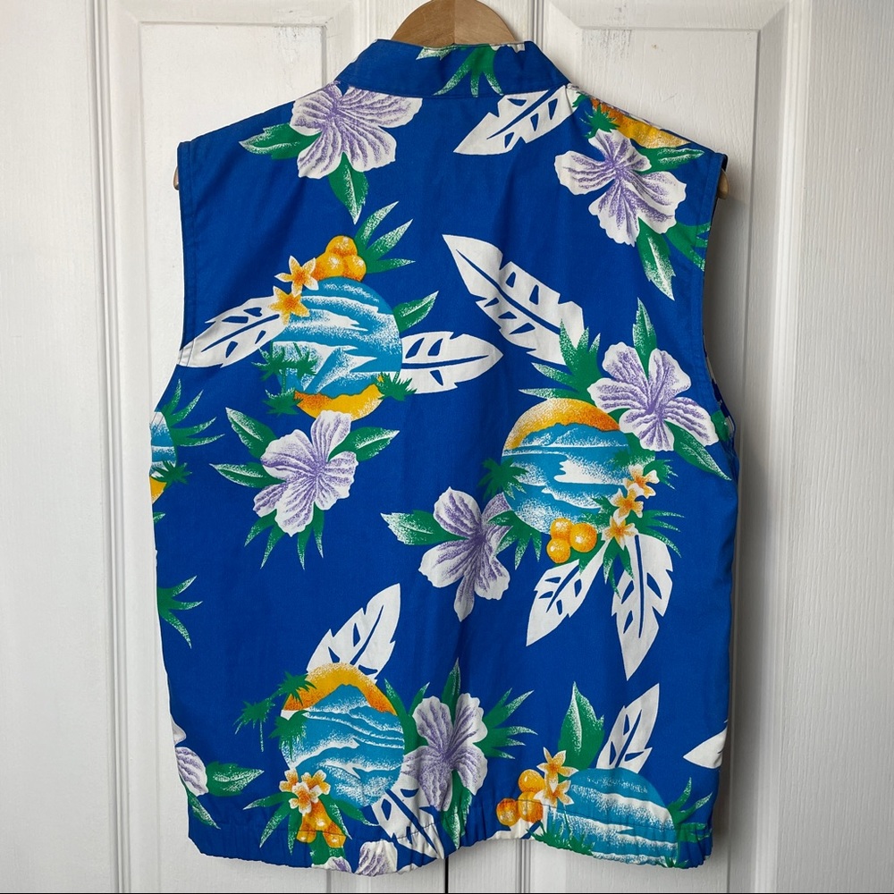 90s Retro Tropical Print Vest